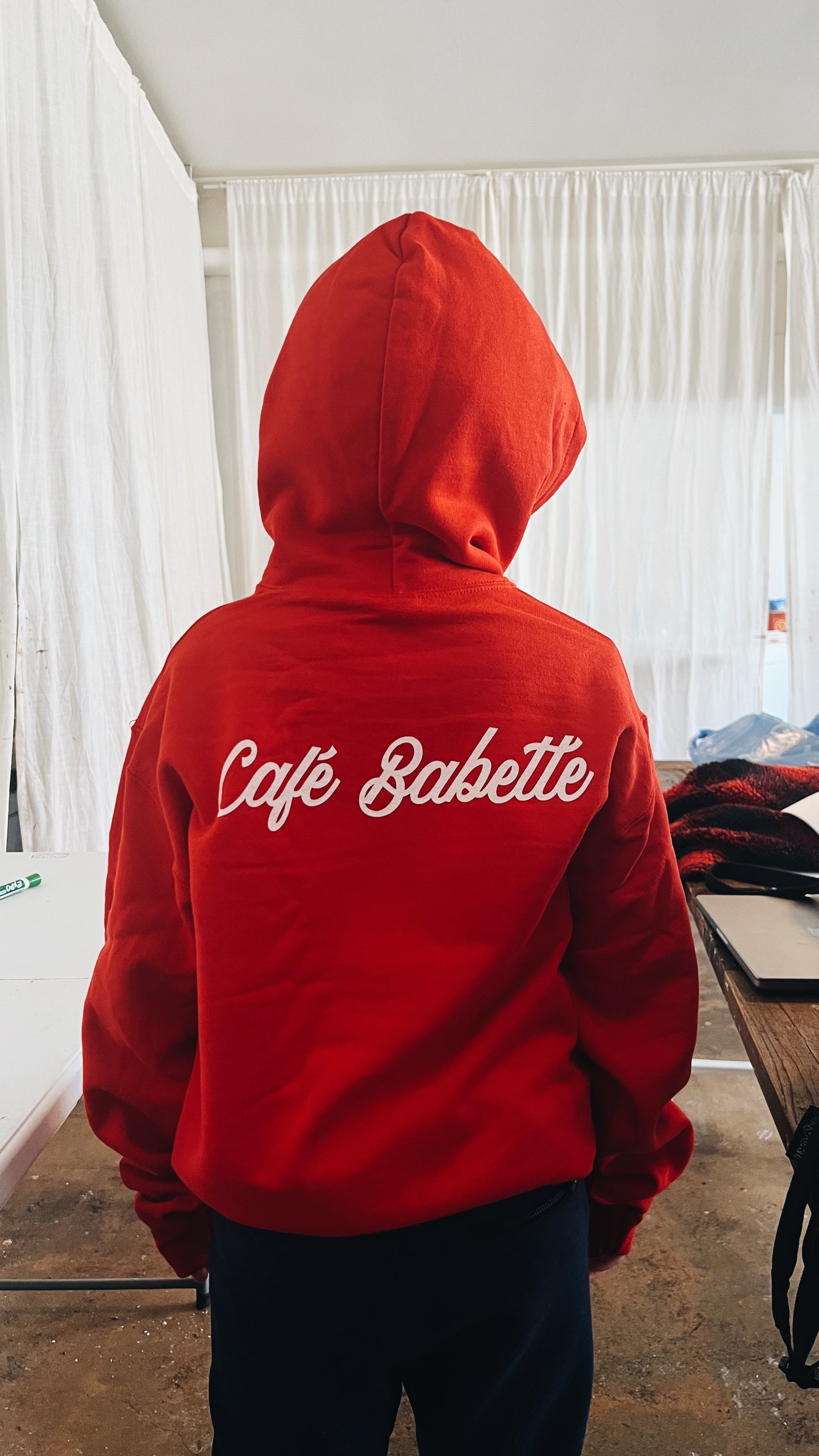 Red + White Logo Hoodie