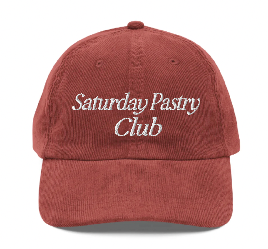 Corduroy Embroidery Saturday Pastry Club Hat (2 colors)